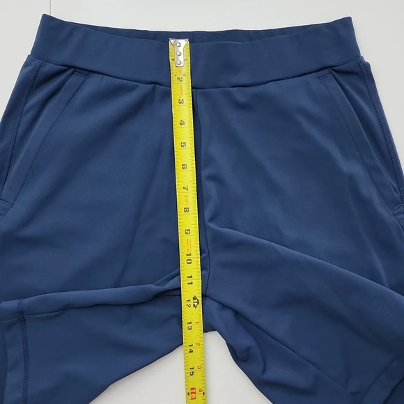 32 Degrees Cool Men's Indigo Blue Athletic Stretch Shorts Zipper Pockets Small - Picture 12 of 13
